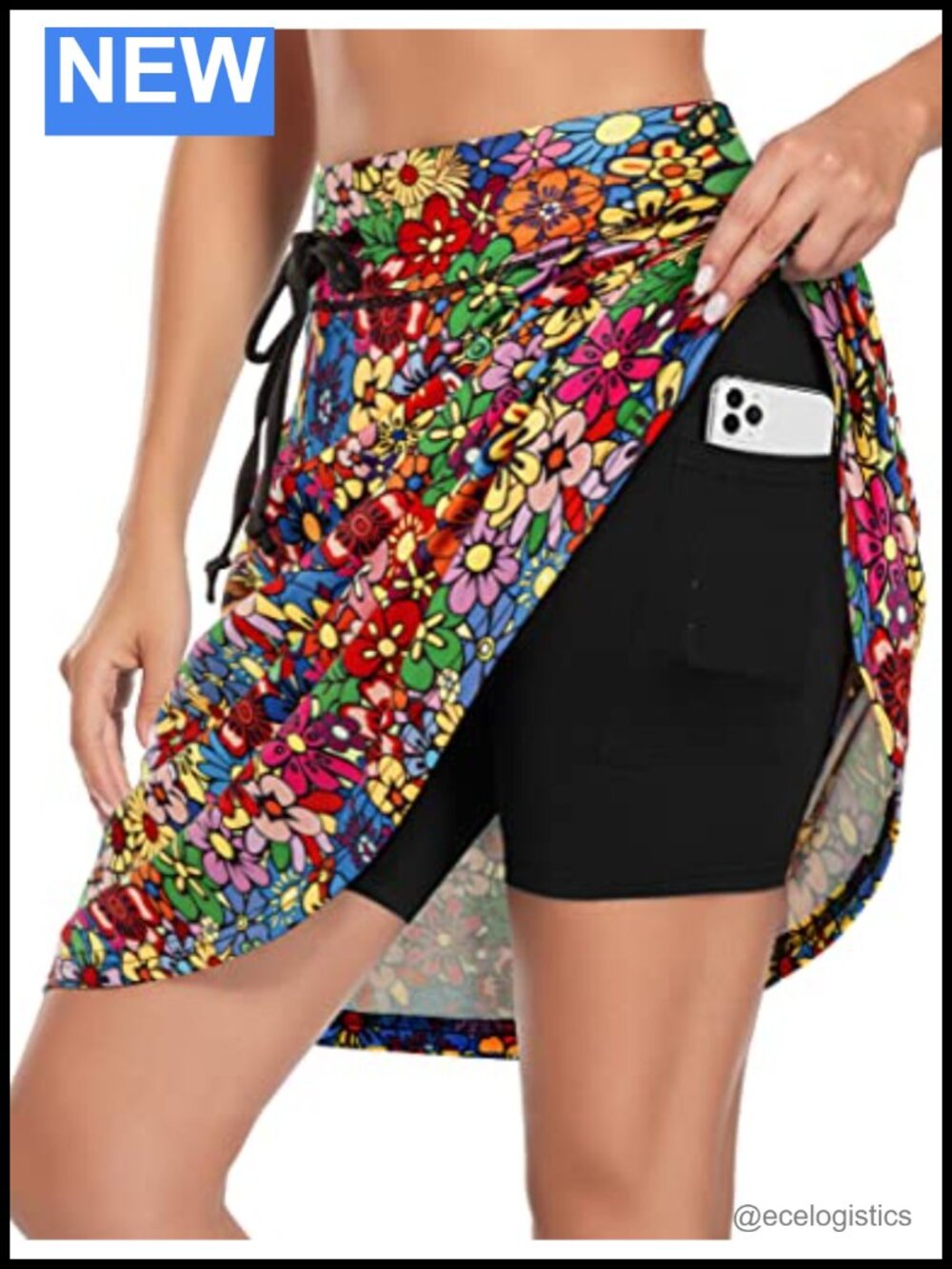 Women's 20" Knee Length Drawstring Golf Skirts with Pockets, Pack of 2